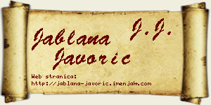 Jablana Javorić vizit kartica